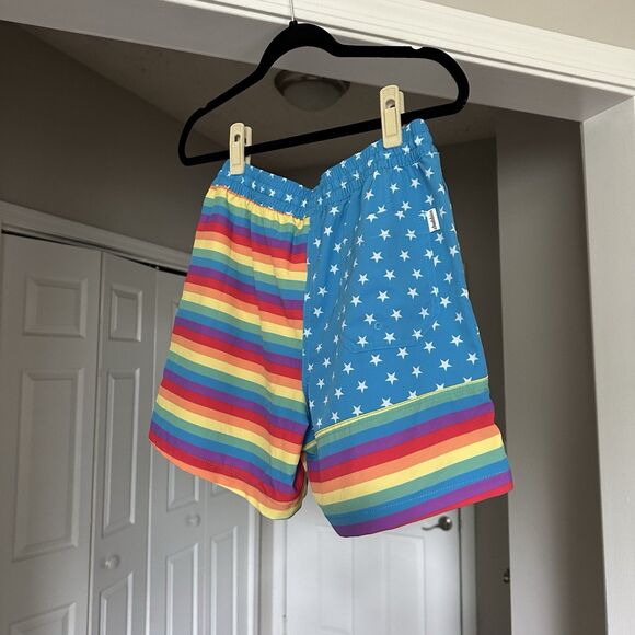 Chubbies Men's M Classic Rainbow Flag Print Pride Swim Trunks/Shorts 5.5” Inseam - Picture 4 of 6